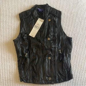 Miley Cyrus // Max Azria faux leather motorcycle vest!